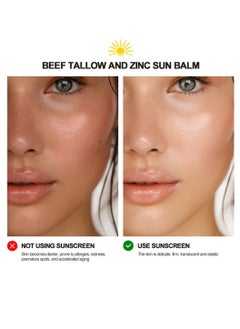 lakerain 56.6g Beef Tallow and Zinc Sun Balm UV Protection Nourishing Sunscreen Creamy and Smooth texture Moisturizing Nourishing Tallow Balm for Skin Care Tallow Sunscreen Balm  - Image 4