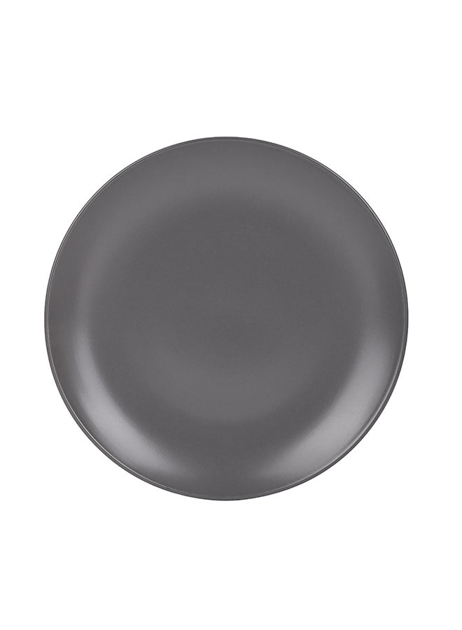 Ollieroo طقم أدوات مائدة من الخزف 16 قطعة، طقم لـ 4 أشخاص، آمن للاستخدام في الميكروويف وغسالة الصحون، رمادي غير لامع - Image 2