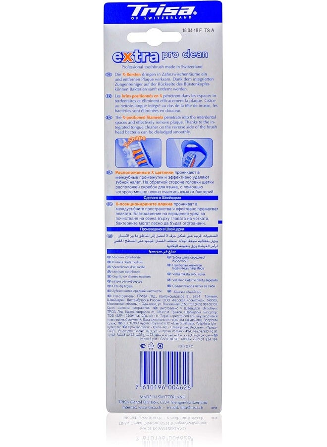 TRISA فرشاة أسنان متوسطة للبالغين بشكل X من تريزا برو كلين - عبوة من 2 بألوان متنوعة - Image 5