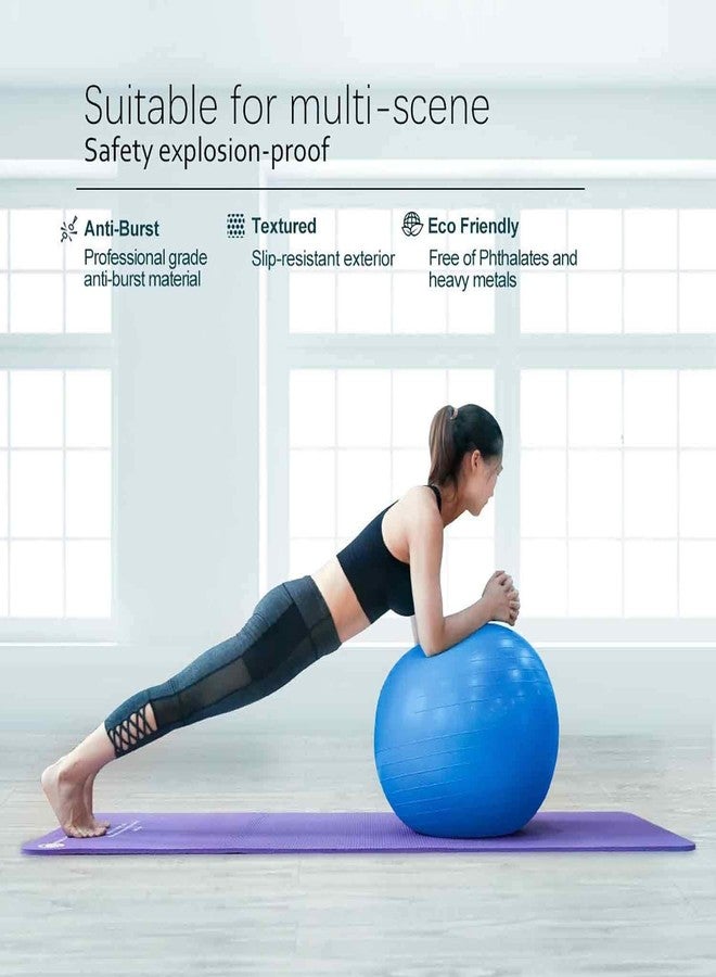 DRODRM PVC Exercise Gym Ball with Quick Pump, Size Medium, (Multicolour) - Image 4