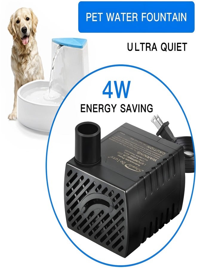 HealSmart 80 GPH Water Table Pump (300L/H, 3.6W) with 2 Nozzles, Ultra Quiet Fountain Pump with 2.6 ft, Perfect for Fish Tank, Aquarium, Ponds, Hydroponics, Black - Image 2