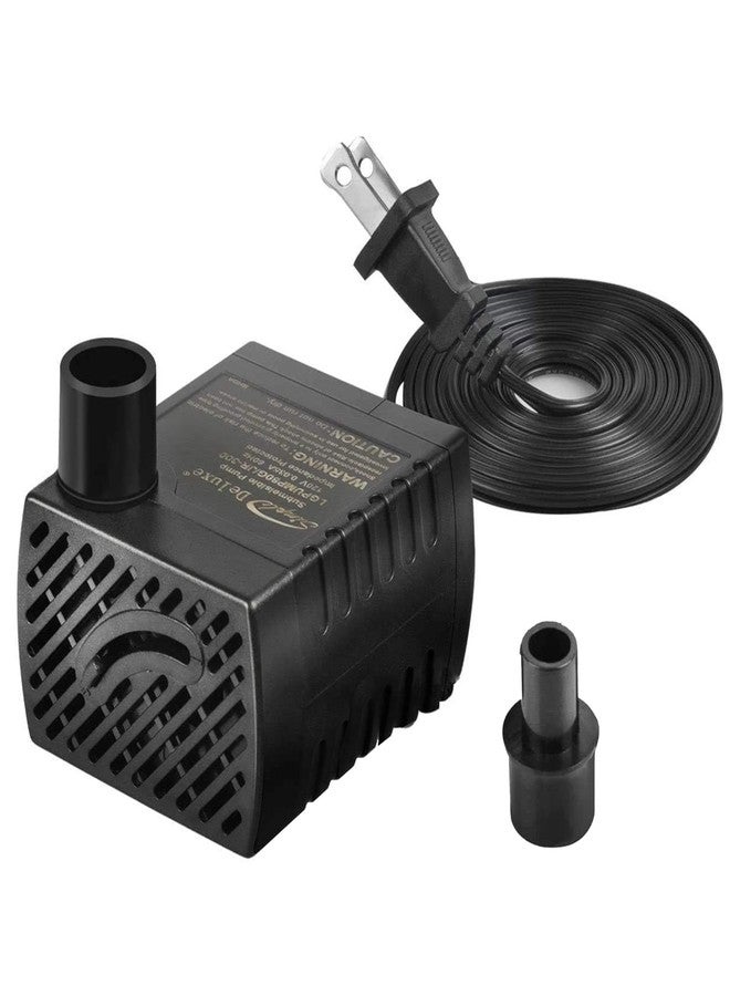 HealSmart 80 GPH Water Table Pump (300L/H, 3.6W) with 2 Nozzles, Ultra Quiet Fountain Pump with 2.6 ft, Perfect for Fish Tank, Aquarium, Ponds, Hydroponics, Black - Image 1