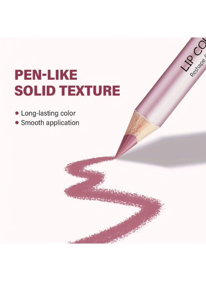 lakerain مجموعة مصغرة من 4 قطع لألوان الشفاه، محددات شفاه مقاومة للماء تدوم طويلاً، قلم أحمر شفاه لتحديد الشفاه، مجموعة أقلام أحمر شفاه كاملة اللون، قلم تحديد الشفاه، مجموعة ألوان الشفاه - Image 3