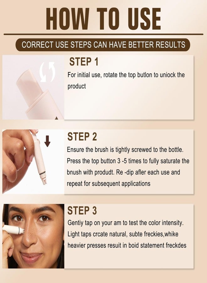 HongChengSM Faux Freckle Stamp Pen, Upgrade Liquid Fake Freckles Makeup Tool, Fake Freckles Stamp Air Cushion, Long Lasting Waterproof Quick Dry Freckles Stamp Pen for Natural Sunkissed Makeup (Light) - Image 4