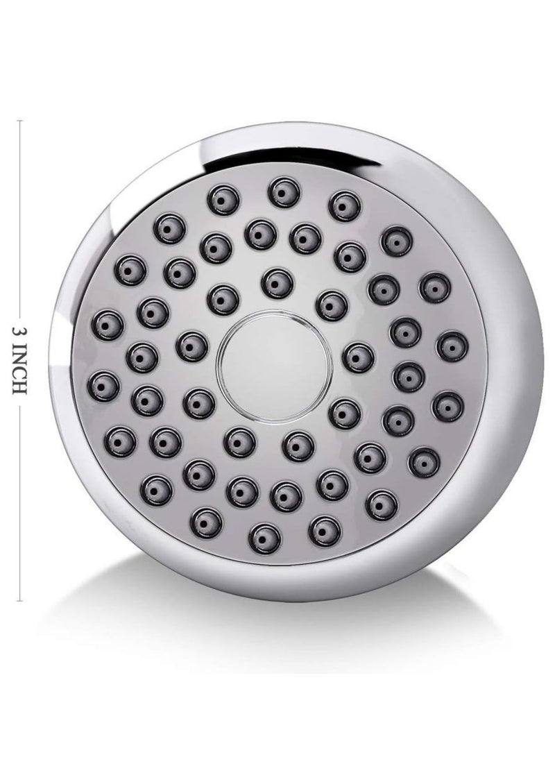 High Pressure Shower Head 3 Inches Anti-clog Anti-leak Fixed Showerhead Chrome with Adjustable Swivel Brass Ball Joint for Relaxing and Comfortable Shower Experience - Image 5