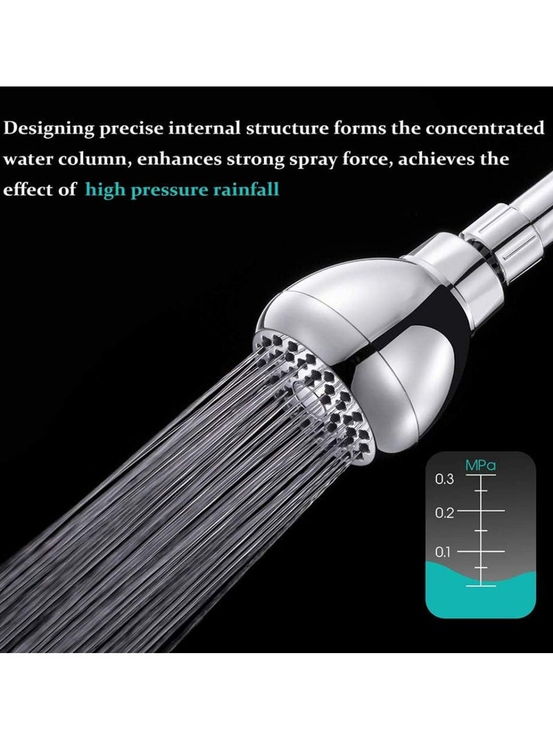 High Pressure Shower Head 3 Inches Anti-clog Anti-leak Fixed Showerhead Chrome with Adjustable Swivel Brass Ball Joint for Relaxing and Comfortable Shower Experience - Image 4