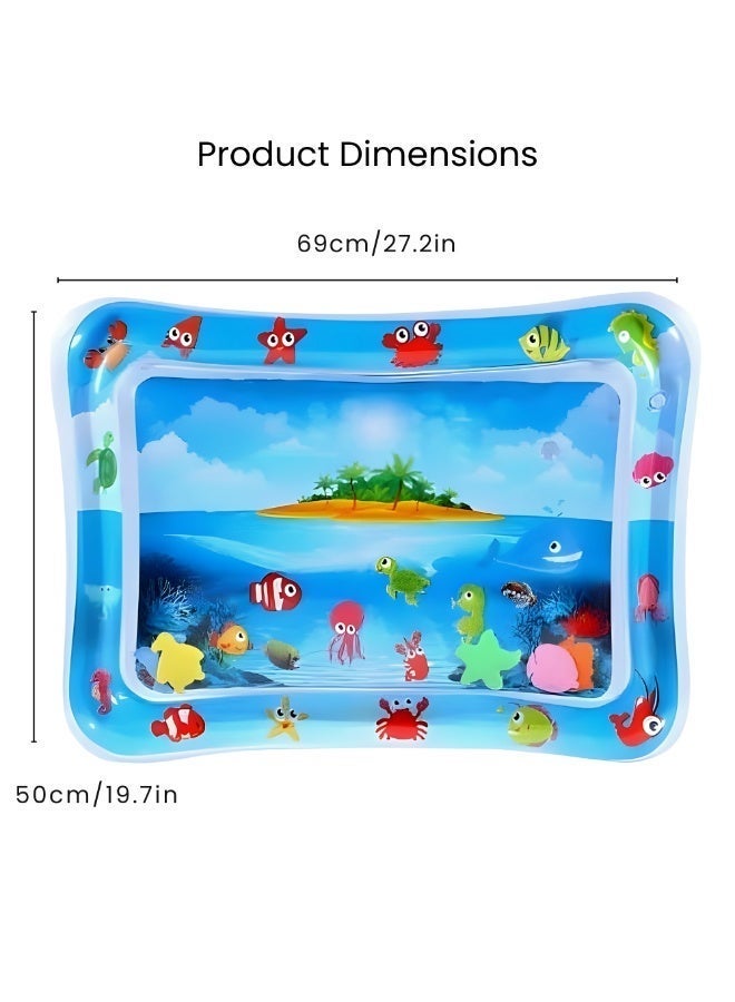 VIO Inflatable Tummy Time Mat Water Play Mat for Babies Infants Toddlers Sensory Baby Toys for 3 to 24 Months Strengthen Your Baby's Muscles Portable Baby Tummy Time Mat with Floating Fish Happy Baby Activity Mat Promote Development Sensory Toys for Early Development Activities Baby Essentials Baby Gift Travel Friendly - Image 3