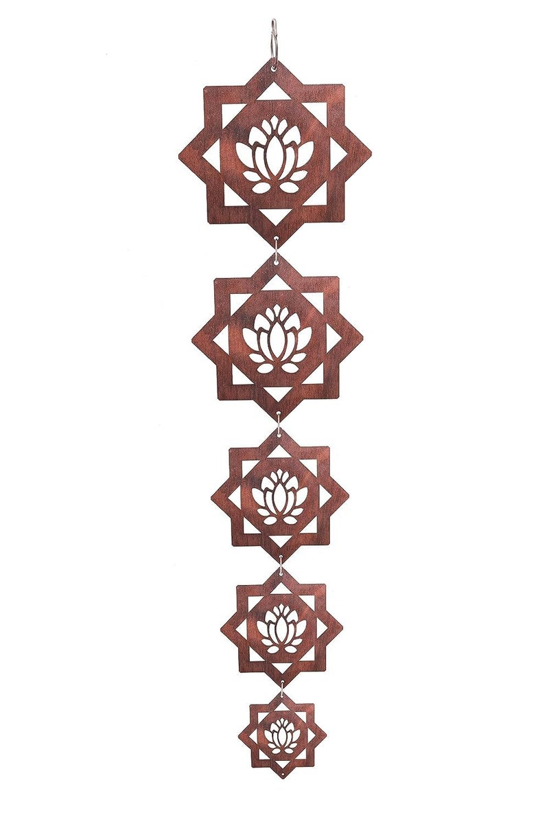 KIRFIZ Kirfiz 5 Layer Lotus Hanging for Decoration with Roses Design Wall LotusThoran for Diwali DecorationWall Art Pendant with TasselChakra DecorWall Art DecorModern Art Decor  - Image 1