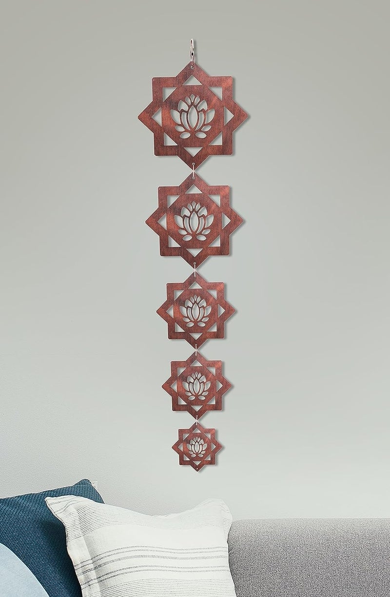 KIRFIZ Kirfiz 5 Layer Lotus Hanging for Decoration with Roses Design Wall LotusThoran for Diwali DecorationWall Art Pendant with TasselChakra DecorWall Art DecorModern Art Decor  - Image 4