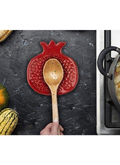 GABROC Spoon Rest 2 Pcs Spoon Holder For Stove Top Ceramic Spoon Rest For Kitchen Counter Spoon Rest For Stove Top Coffee Spoon Rest Pomegranate Shaped  - Image 5