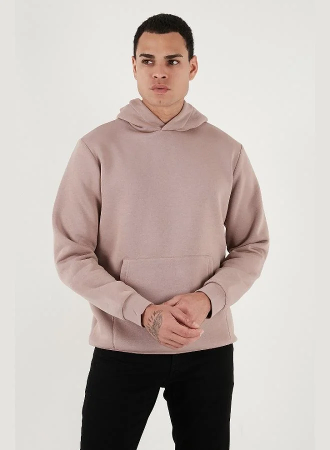 بوراتي سويت شيرت رجالي بقلنسوة وجيوب كنغر من بوراتي ناعم بفرو