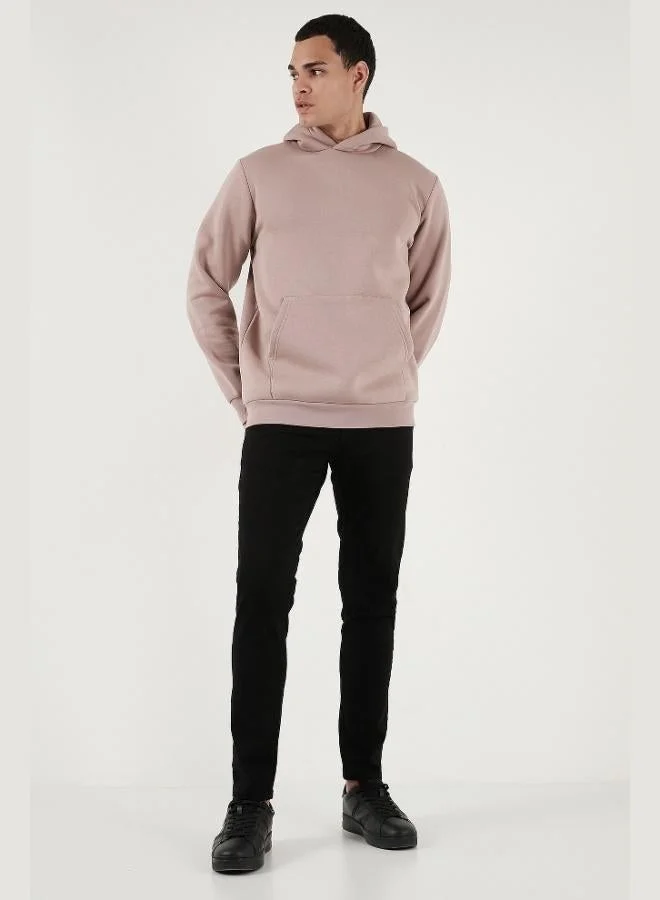 بوراتي سويت شيرت رجالي بقلنسوة وجيوب كنغر من بوراتي ناعم بفرو