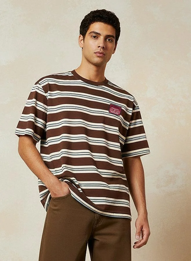 Lee Cooper Lee Cooper Regular Fit Crew Neck Short Sleeves Striped T shirt