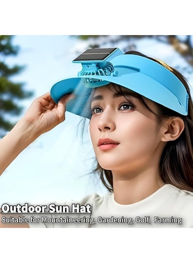 Smart sun hat with ventilation, rechargeable solar fan, wide brim - Image 2