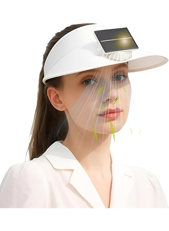 Smart sun hat with ventilation, rechargeable solar fan, wide brim - Image 1