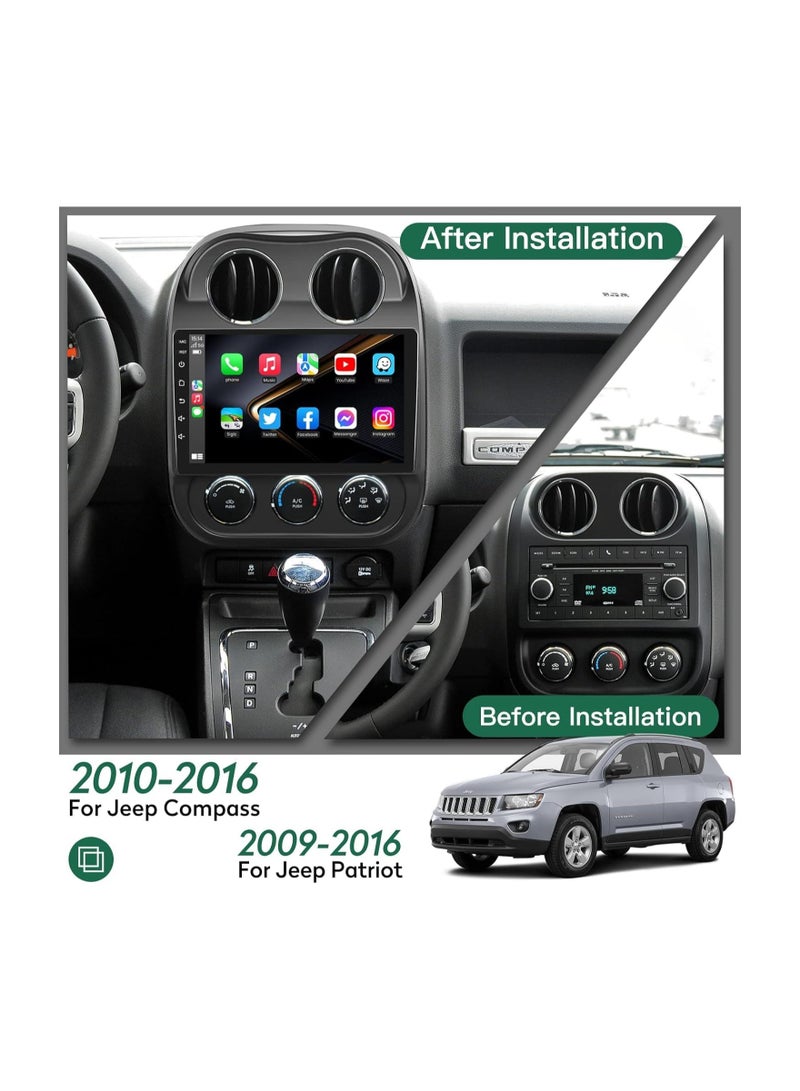 SHEZA STAR Android Car Stereo for Jeep Patriot Compass 2010 2011 2012 2013 2014 2015 2016 6GB RAM 128GB ROM 10 Inch SIM Card, Apple Carplay, MirrorLink WiFi BT, IPS Touch Screen with AHD Camera Included - Image 2