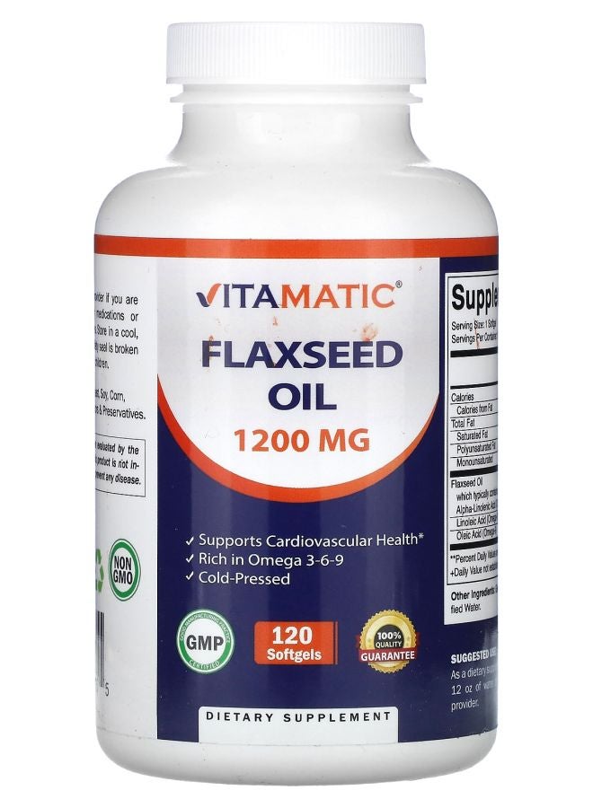 Vitamatic Flaxseed Oil 1200 mg 120 Softgels