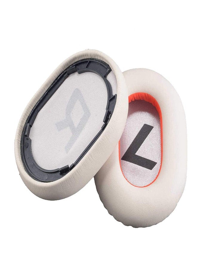 YDYBZB Ear Pads Replacement Memory Foam Cushions Ear Covers Compatible with Plantronics Voyager 8200 UC Stereo Headphones Protein Leather Earpads (White) - Image 3
