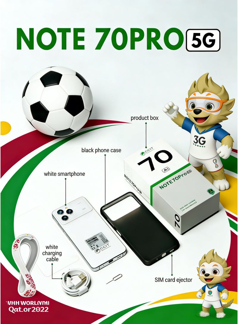 CCIT NOTE70 Pro 5G Smartphone, 7.2" Display, 8GB RAM, 256GB Storage, 5000mAh Battery - Blue - Image 5