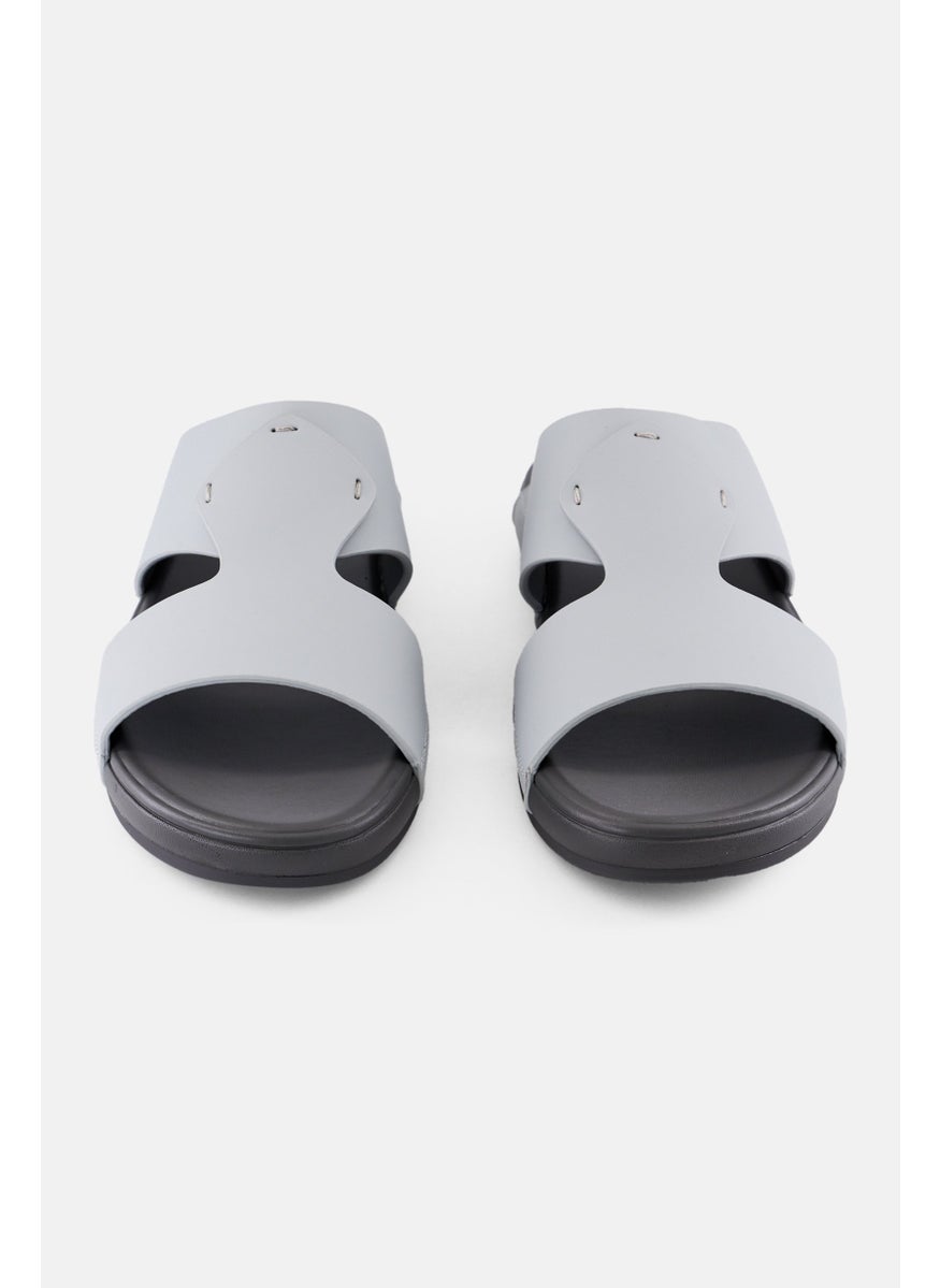 Algspar Men Slip On Arabic Sandals, Light Grey  - Image 3