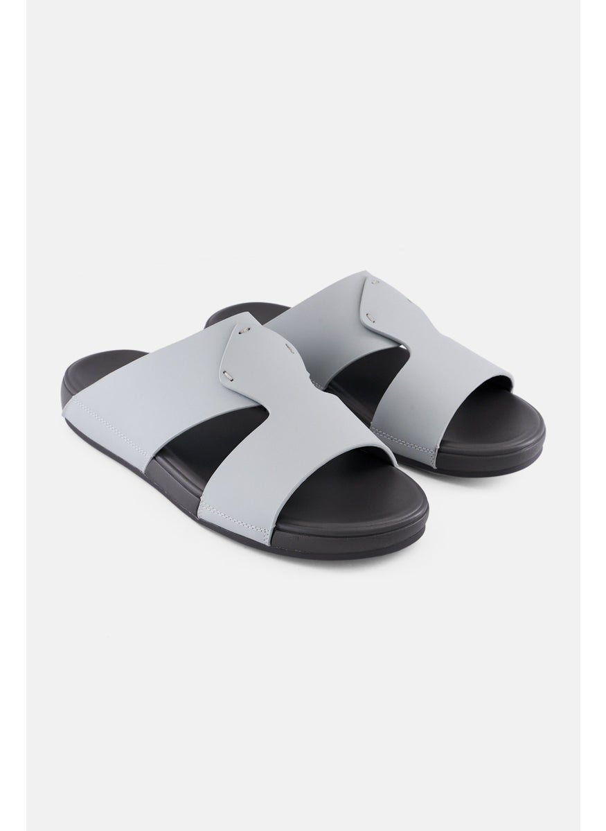 Algspar Men Slip On Arabic Sandals, Light Grey  - Image 1