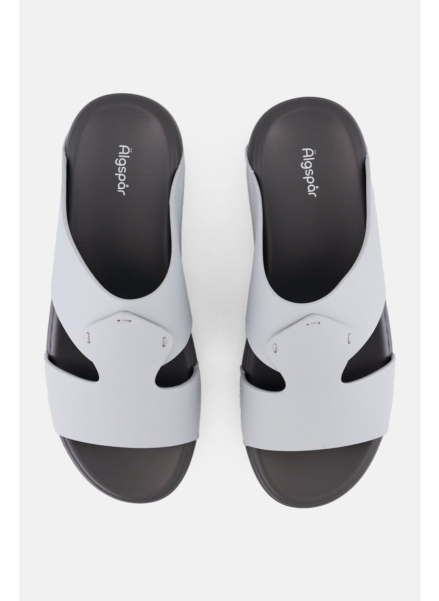 Algspar Men Slip On Arabic Sandals, Light Grey  - Image 2
