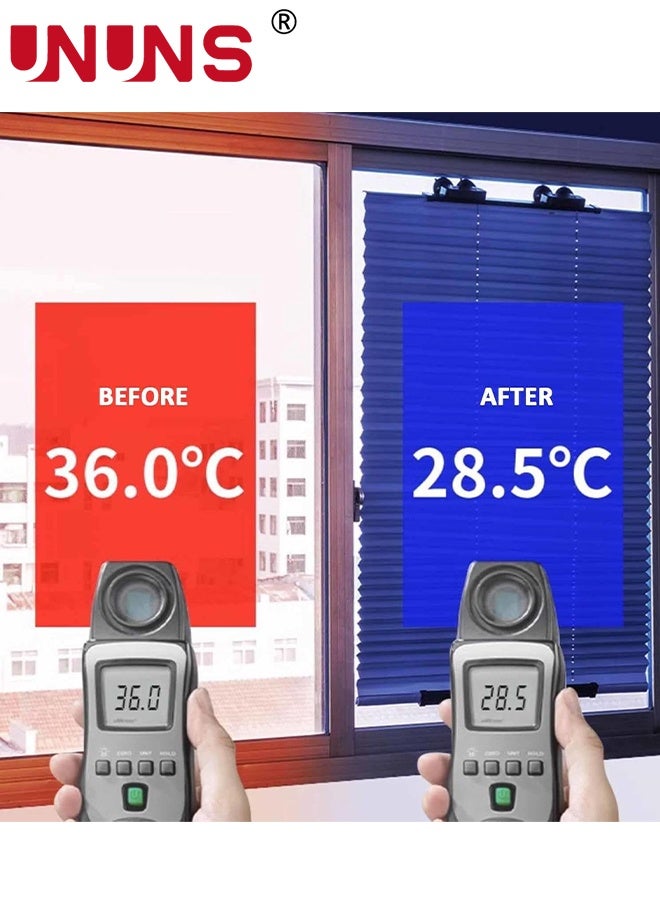 UNUNS ستائر مطوية، ستائر مطوية قابلة للسحب مع كوب شفط، حاجب شمس كبير يحجب 99% من أشعة UV، حاجب شمس تلقائي لجميع النوافذ، السيارات، أسود، 70×145 سم - Image 4