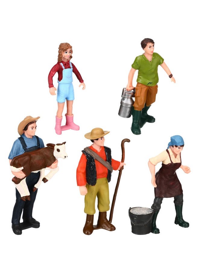 Toyvian Farmer People Figurines Figure Miniature People Farmer Model Farm Mini People Figurines Farm Farm Figure Model Set, Miniature Figurines Miniature Figures 5 Figure  - Image 1