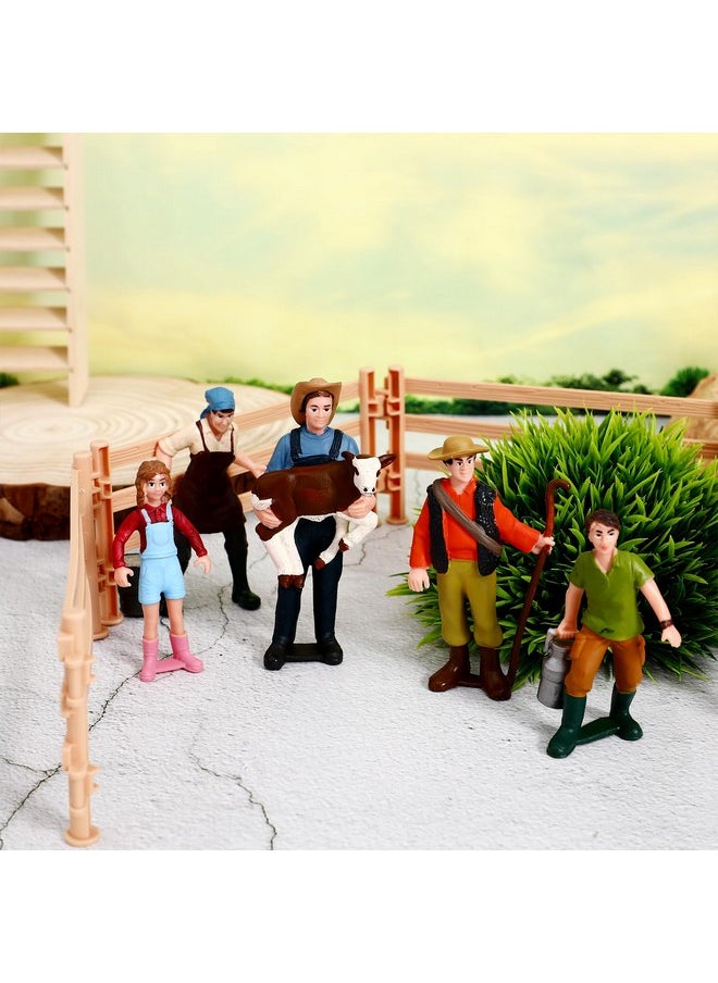 Toyvian Farmer People Figurines Figure Miniature People Farmer Model Farm Mini People Figurines Farm Farm Figure Model Set, Miniature Figurines Miniature Figures 5 Figure  - Image 2