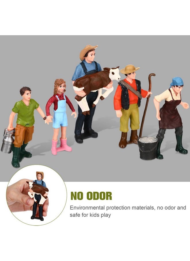 Toyvian Farmer People Figurines Figure Miniature People Farmer Model Farm Mini People Figurines Farm Farm Figure Model Set, Miniature Figurines Miniature Figures 5 Figure  - Image 3
