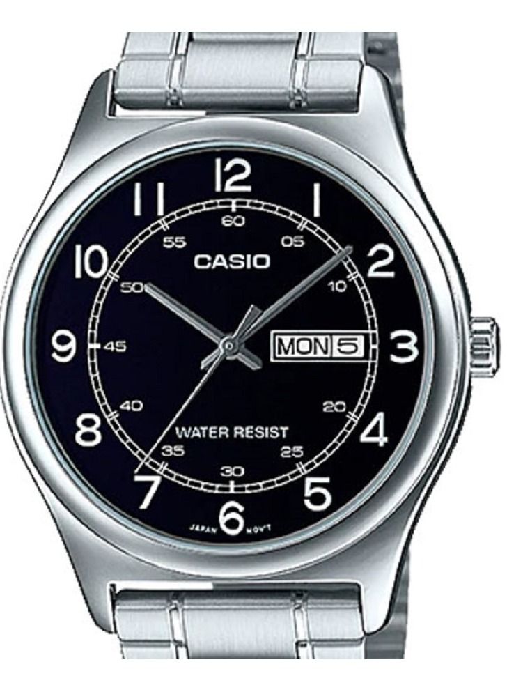 Casio Men Watch Analog Day and Date Display Black Dial Stainless Steel Band MTP-V006D-1B2UD - Image 3