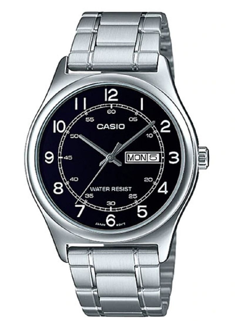Casio Men Watch Analog Day and Date Display Black Dial Stainless Steel Band MTP-V006D-1B2UD - Image 1