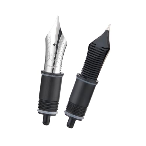 Asvine Set of 2 Number 8 Fountain Pen Replacement 1.1 Stub Nibs - Compatible with C2000, V800 and C80- Silver - Image 2