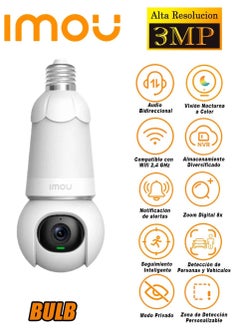 IMOU IMOU Bulb Camera 3MP 3K UHD Four Modes Full Color IP Camera Support Human Vehicle Detection Two-way Talk Wifi Surveillance Camera  - Image 2