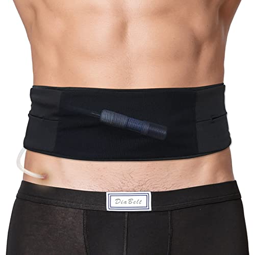 DiaBelt Breathable Peritoneal Dialysis Belt with Mesh Pouch PD Catheter Transfer Set Holder Accessories with Slits for G-Tube Feeding Tube Peg Tubing Stomach Women Men Adults Black - Image 3