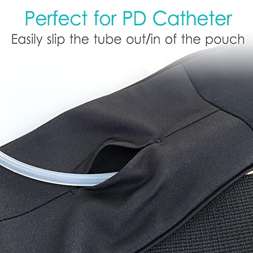 DiaBelt Breathable Peritoneal Dialysis Belt with Mesh Pouch PD Catheter Transfer Set Holder Accessories with Slits for G-Tube Feeding Tube Peg Tubing Stomach Women Men Adults Black - Image 5