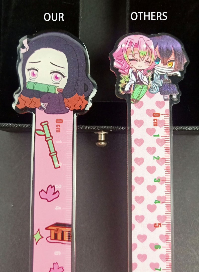 Excefore 4 Pcs Epoxy Math Tool Plastic Cartoon Ruler Sets, Includes Straight Ruler - Image 4