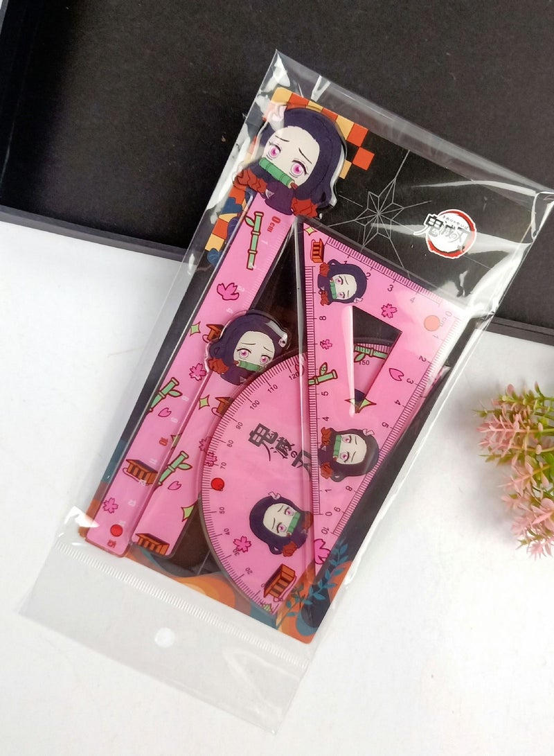 Excefore 4 Pcs Epoxy Math Tool Plastic Cartoon Ruler Sets, Includes Straight Ruler - Image 2