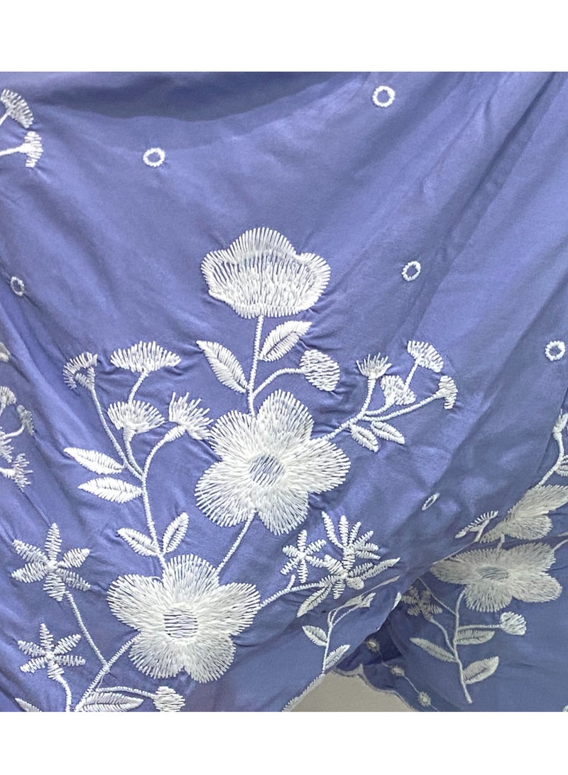 Mei Stylish Women`s Casual Floral Embroidery Cotton Shorts - Image 5