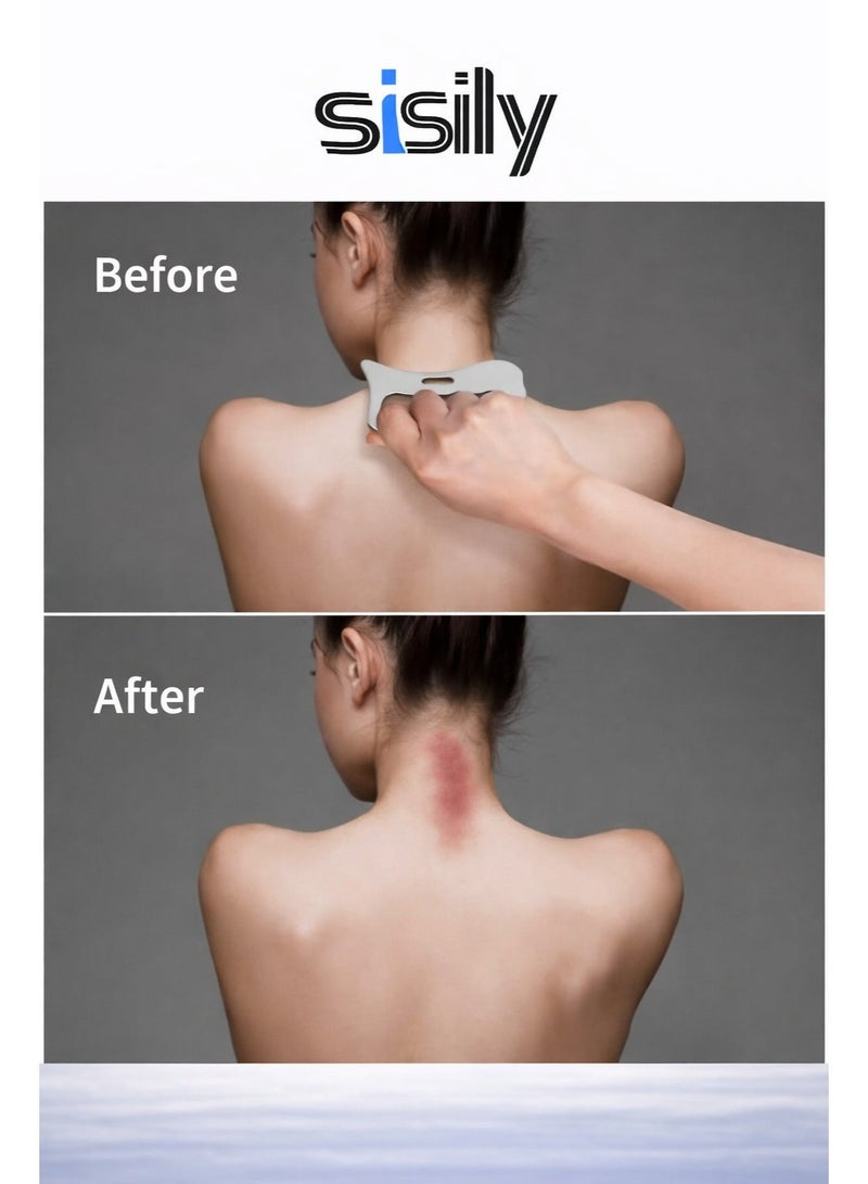 Sisily Stainless Steel Gua Sha Scraping Massage Tool for Soft Tissue Therapy, Use on Back, Legs, Arms, Neck, Shoulder - Image 5