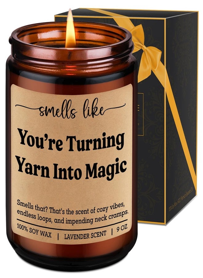 LEADO Scented Candle, Gifts for Crocheters, Knitters - Crochet Gifts, Cool Knitting Present for Women, Friend, Mom, Men - Funny Mothers Day, Birthday Ideas for Crocheting Lovers, Yarn Lovers, Crafters - Image 1