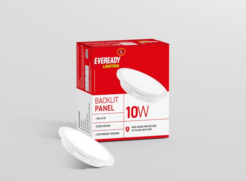 Eveready 10W Recessed Ceiling Light | Requires False Ceiling|4KV Surge Protection|High Lumen | Back Lit Down Light Panel | Cut Out - 4 inches (Round, Pack of 4) for Living Room,Bedroom,Hall,Kitchen - Image 2