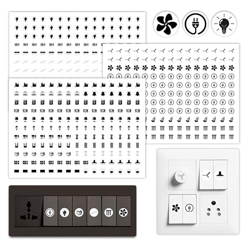 True Flair Trueflair Stickers for Switch Board for Home Wall Switches, Contain All Common Switch Stickers (Black and White) - Image 1