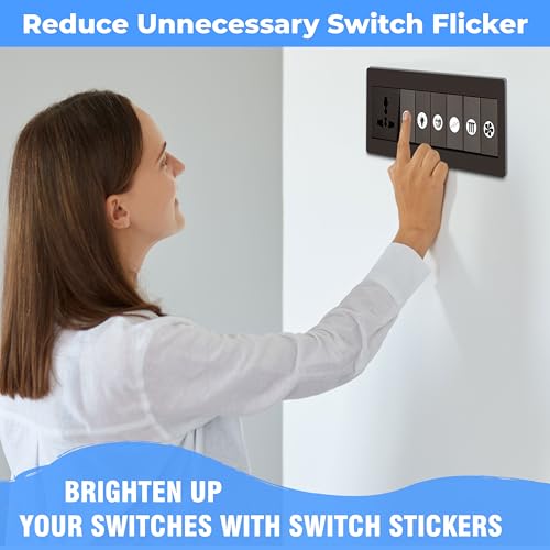 True Flair Trueflair Stickers for Switch Board for Home Wall Switches, Contain All Common Switch Stickers (Black and White) - Image 4