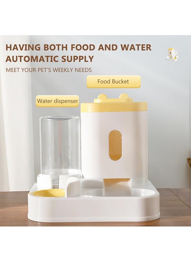 وحدة تغذية الكلاب الأوتوماتيكية للقطط سعة 2 لتر وموزع مياه سعة 1 لتر، مجموعة موزع مياه الكلاب موزع طعام الكلاب للحيوانات الأليفة الصغيرة والمتوسطة والكبيرة - Image 4