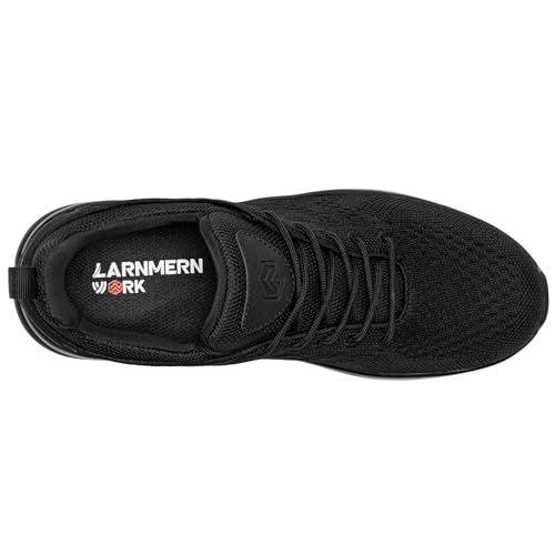 LARNMERN Men Non Slip Work Sneakers Water Resistant Food Service Zapatos Trabajo Antideslizantes Walking Shoes Waterproof Shoes Slip-on, Black 7.5 X-Wide - Image 5
