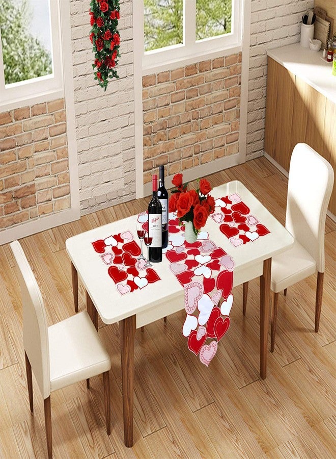 Simhomsen Embroidered Love Heart Table Runner for Mother’s Day, Wedding Anniversary, Marriage Proposals, Engagements, Romantic Events or Parties (13.5 × 69 inch) - Image 4