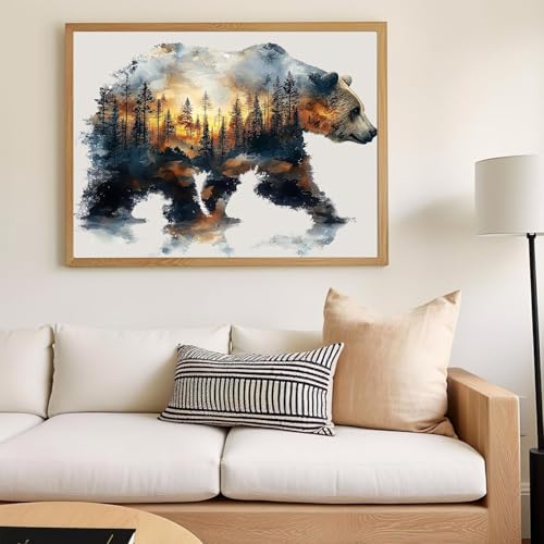 xcemhil Bear Paint by Numbers Kit for Adults, Bear Painting by Numbers, Adult Paint by Number Kits Suitable for Gifts and Interior Decor 16x20 Inch - Image 3