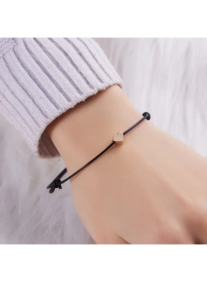 Goolsky سوار حبل يدوي على شكل قلب حب مزين بخيوط بسيطة من النحاس - Image 2