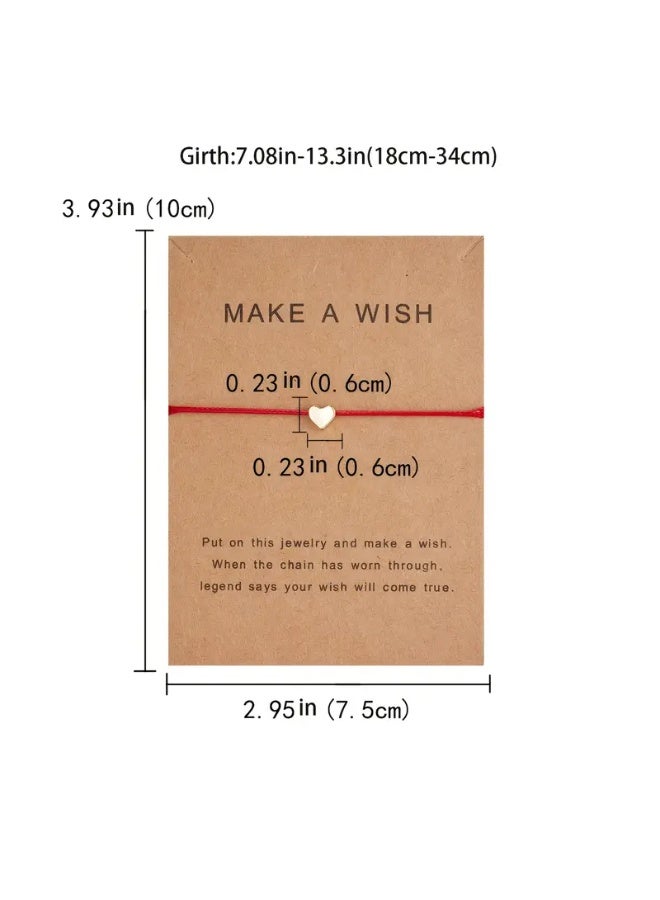 Goolsky Love Heart Shape Beads String Bracelet Simple Copper Hand Rope Jewelry Decor - Image 3